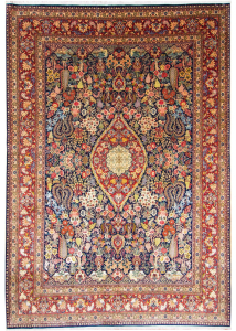 Tabriz Wool & Silk Hand Knotted Persian Rug