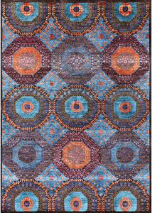 Oxidized Brown/Multi Hand Knotted Rug 5'7" x 7'10"