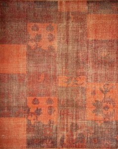 Patchwork Orange Hand Knotted Rug 8'0" x 10'0"
