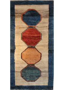 Gabbeh Hand Knotted Rug 3'2" x 6'4"