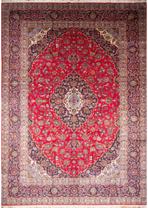 Kashan Red Hand Knotted Rug 8'3" x 11'9"