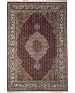 Mahi Wine Wool & Silk Hand Knotted Indian Rug