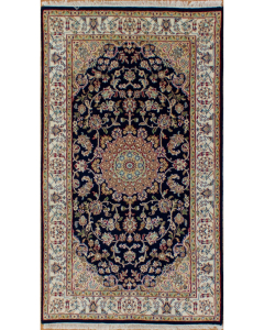 Naein Navy/Ivory Hand Knotted Rug 3'0" x 5'3"