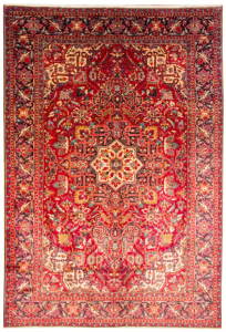 Heriz Semi-Antique Rust Wool Hand Knotted Persian Rug