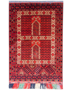 Kargahi Prayer Hand Knotted Pakistani Rug