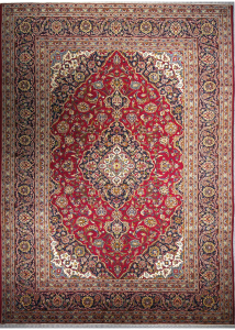 Kashan Red Hand Knotted Rug 8'0" x 11'3"