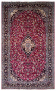 Kashan Wool & Silk Hand Knotted Persian Rug