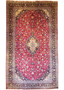 Kashan With Silk Hand Knotted Rug 10'2" x 17'2"