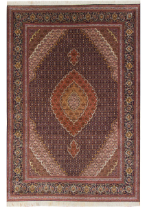 Tabriz Mahi Wool & Silk Hand Knotted Rug 6'6" x 9'8"