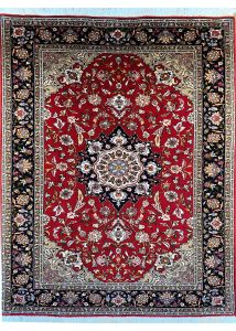 Tabriz Fine Wool & Silk Hand Knotted Rug 3'4" x 4'10"