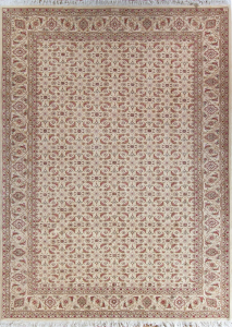 Tabriz Bijar 30 Cream Wool Hand Knotted Persian Rug