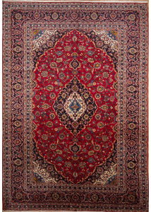 Kashan Red Handmade Rug 6'8" x 9'9"