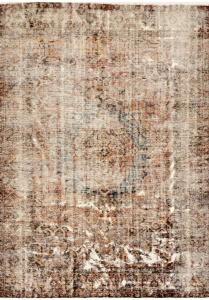 Bakhtiari Semi-Antique Stonewash Overdyed Brown Wool Hand-Knotted Persian Rug