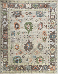 Oushak CT03 Transitional Beige/Brown Hand Knotted Rug 8'0" x 10'0"