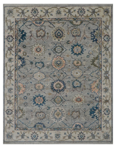 Indo Persian Style Grey/Ivory Hand Knotted Rug 7'9" x 9'10"
