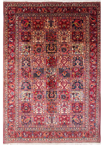 Bakhtiari Red Hand Knotted Rug 6'11" x 10'4"