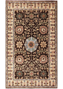 Ellora Indo Persian Style Brown Hand Knotted Rug 2'5" x 4'1"