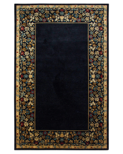 Indo Nepal Black Hand Knotted Rug