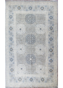 Oushak Light Grey Hand Knotted Rug 5'7" x 9'1"