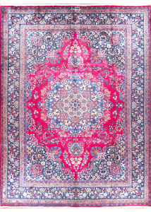 Mashad Red Hand Knotted Rug 9'6" x 12'10"