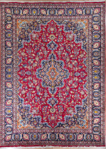 Mashad Red Hand Knotted Rug 8'0" x 11'2"