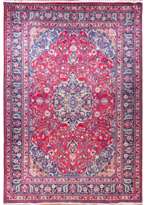 Mashad Red Hand Knotted Rug 8'0" x 11'3"