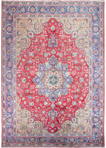 Tabriz Red Hand Knotted Rug 7'10" x 11'5"