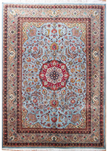 Tabriz Blue Handmade Rug 8'2" x 11'5"