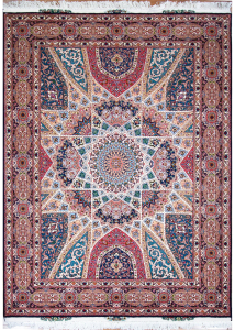 Gonbad Tabriz Multi Wool & Silk Hand Knotted Persian Rug