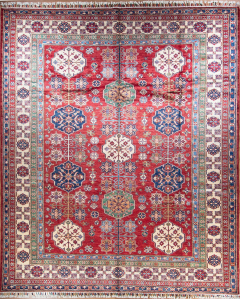 Kazak Super Fine Wool Hand Knotted Afghan Rug