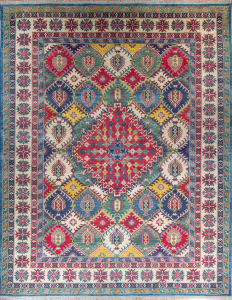 Kazak Wool Hand Knotted Afghan Rug