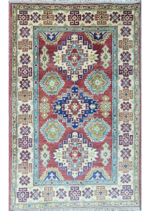 Kazak Wool Hand Knotted Afghan Rug