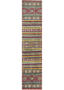 Kazak Hand Knotted Runner Afghan Rug