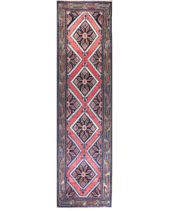 Chenar Medallion Red Hand Knotted Runner Rug 2'9" x 10'8"