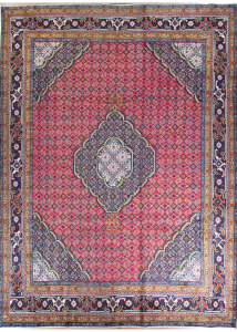 Ardabil Medallion Red Hand Knotted Rug 6'8" x 9'2"