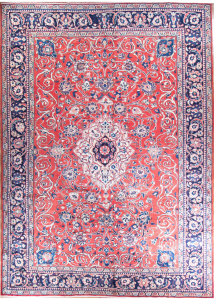 Mahal Medallion Red Hand Knotted Rug 7'11" x 11'1"