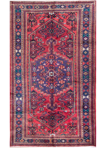 Zanjan Medallion Red Wool Hand Knotted Persian Rug