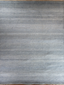 Grass Light Blue/Ivory Hand Knotted Rug 6'2" x 9'2"