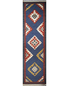 Killim Keisari Multi Wool Hand Woven Runner Indian Rug