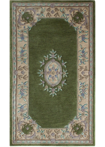 Aubusson  Sangam Green/Taupe Hand Tufted Rug