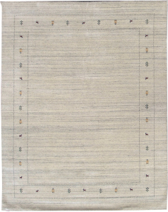 Gabbeh Lori Beige Wool Hand Loomed Indian Rug