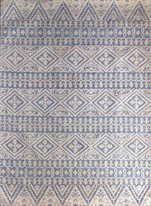 Victoria Blue Wool Hand Tufted Indian Rug