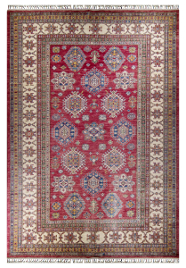 Kazak Super Fine Wool Hand Knotted Afghan Rug