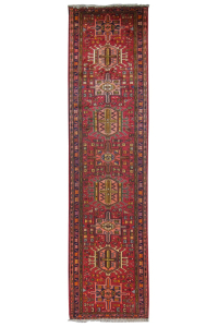 Gharajeh Semi-Antique Wool Hand Knotted Runner Persian Rug