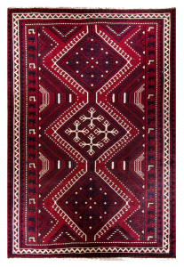 Lori Semi-Antique Medallion Red Wool Hand Knotted Persian Rug