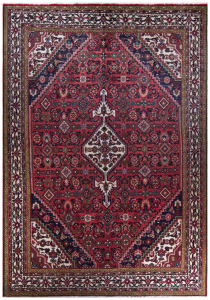 Bibikabad Medallion Red Wool Hand Knotted Persian Rug