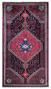 Toyserkan Semi-Antique Medallion Blue Wool Hand Knotted Persian Rug