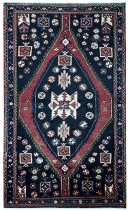 Saweh Semi-Antique Medallion Red Wool Hand Knotted Persian Rug