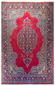 Sarough Red Wool Hand Knotted Persian Rug