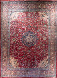 Sarough Red Wool Hand Knotted Persian Rug